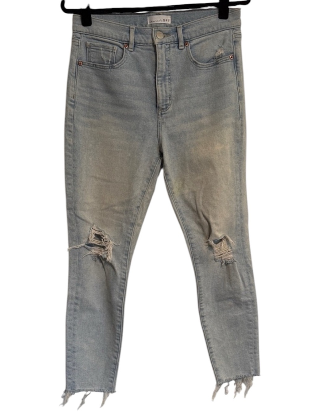 Loft High Waist Skinny Ankle Light Wash Jeans (flaw)